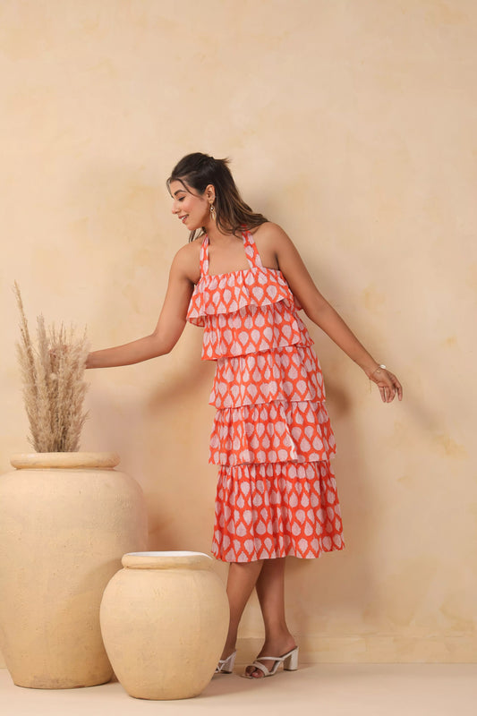 Tangerine Halterneck Dress