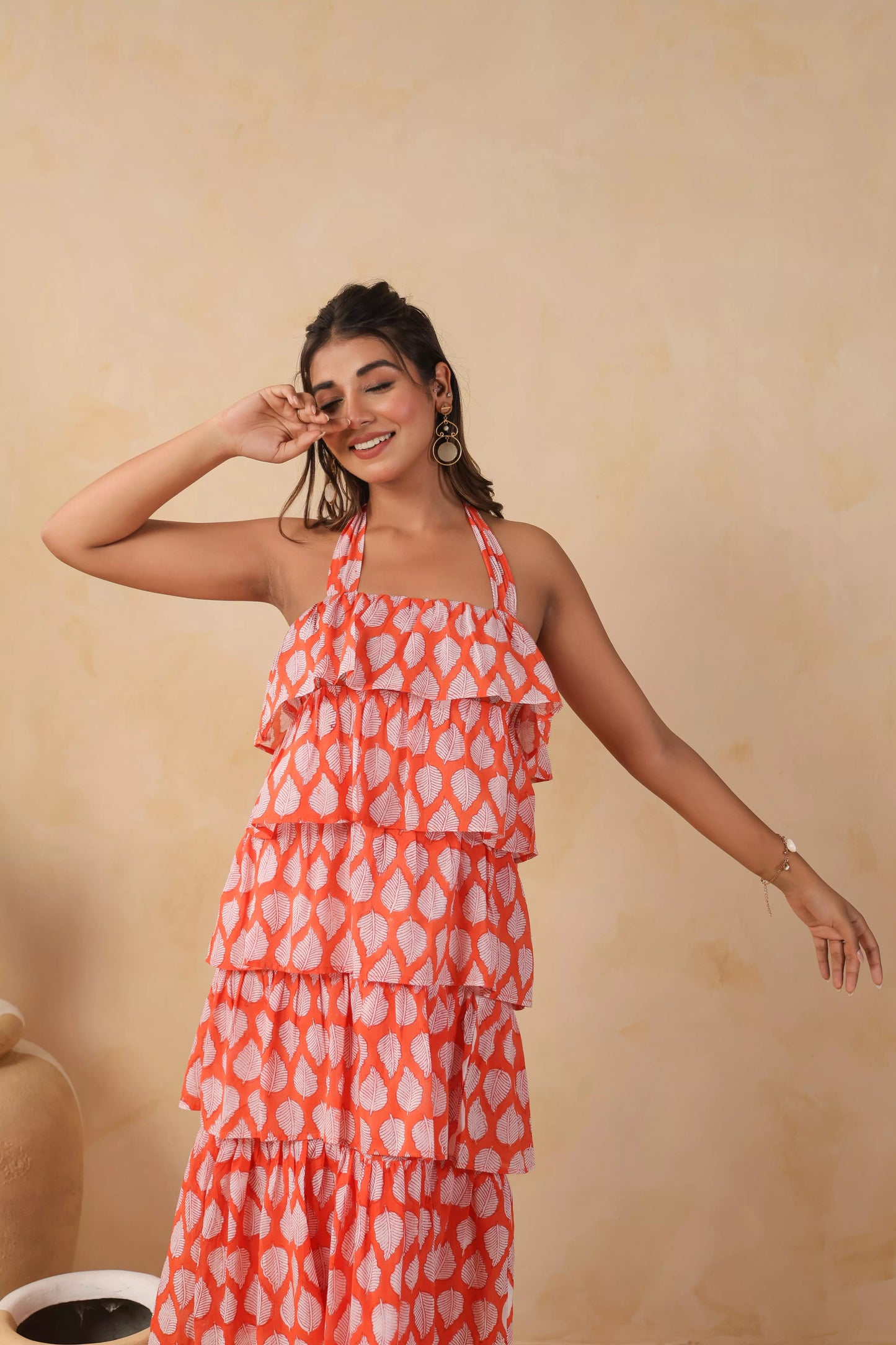 Tangerine Halterneck Dress