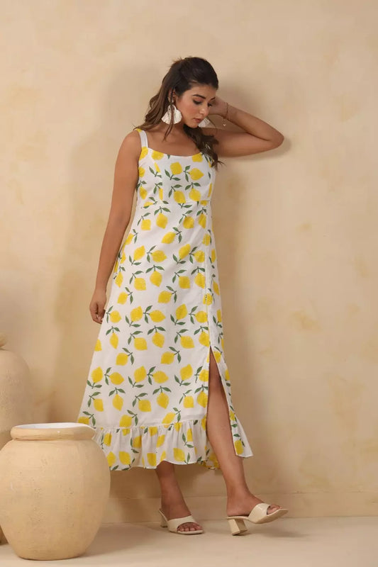 Lime Sleeveless Long Dress