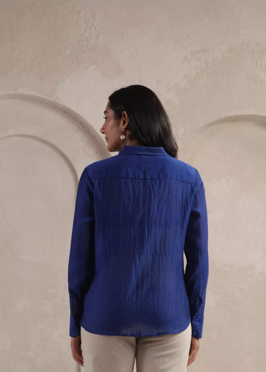 Electric Blue Threaded Shirt
