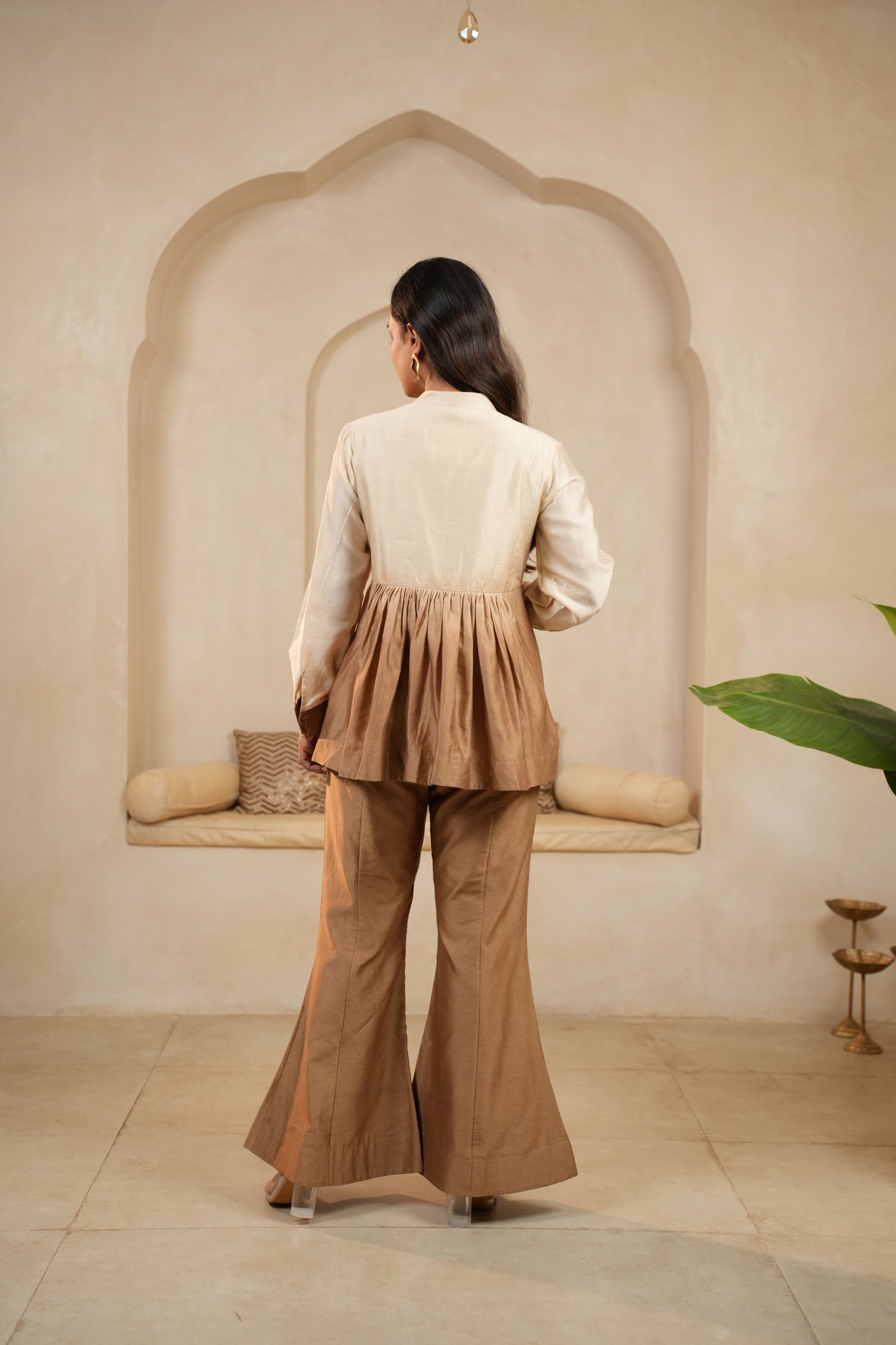 Earthy Peplum Chanderi Coord
