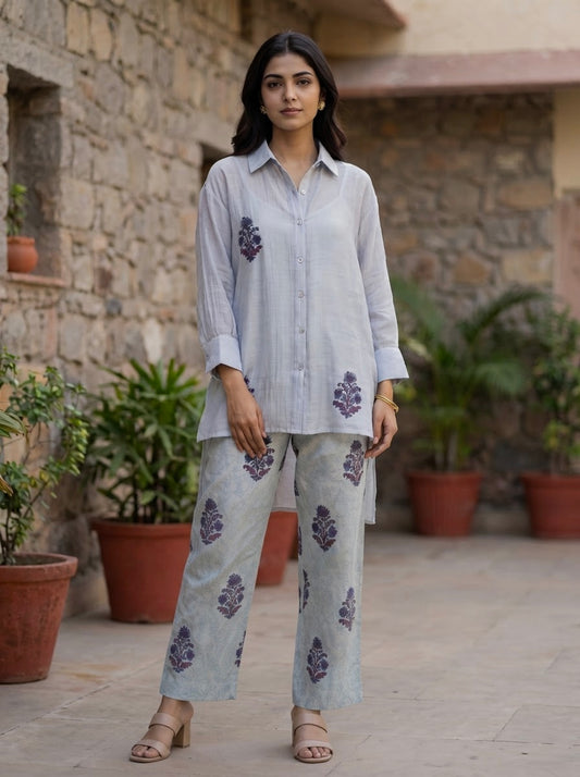 Slate Hand Block Printed Coord