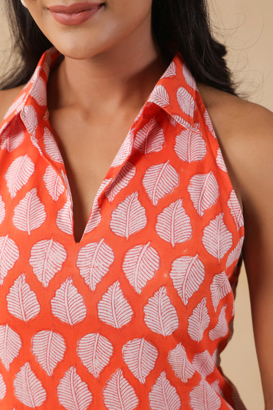 Tangerine Collar Dress