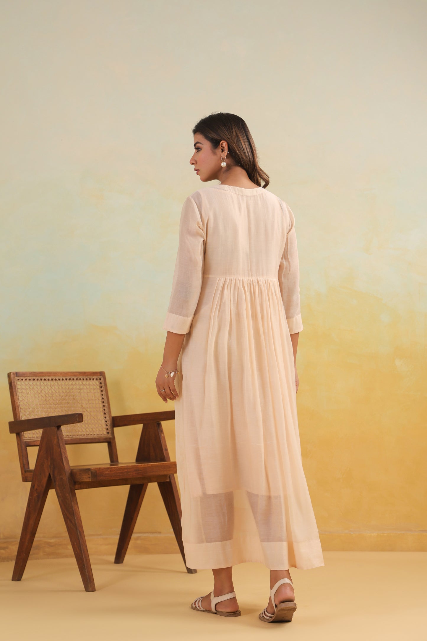 Peach Meadow Chanderi Dress