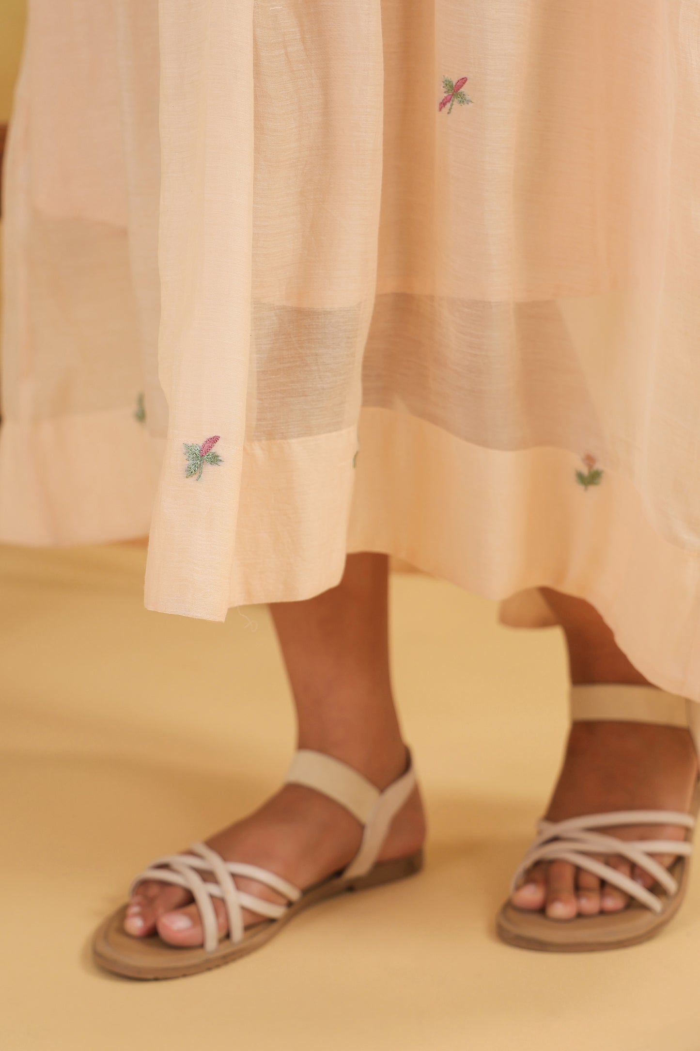 Peach Meadow Chanderi Dress