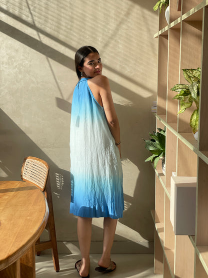 Ocean Blue Chanderi Dress