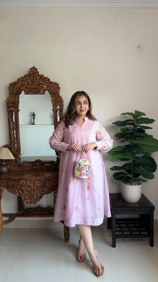 Lavender Ombre Chanderi Dress