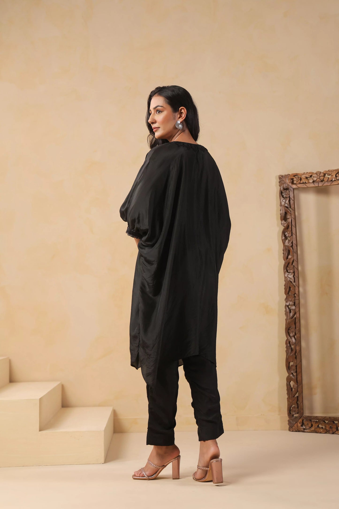 Noir Embroidered Kaftan Co-ord