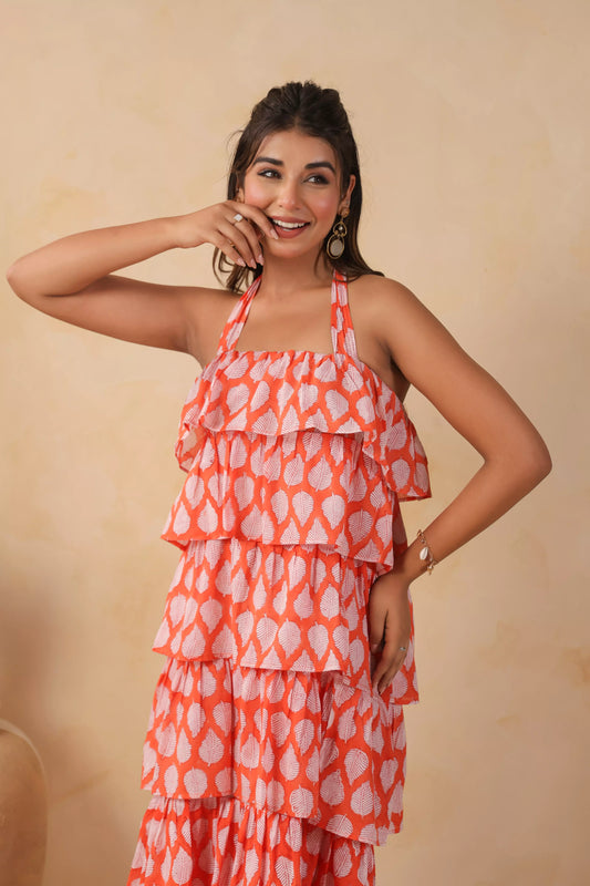 Tangerine Halterneck Dress