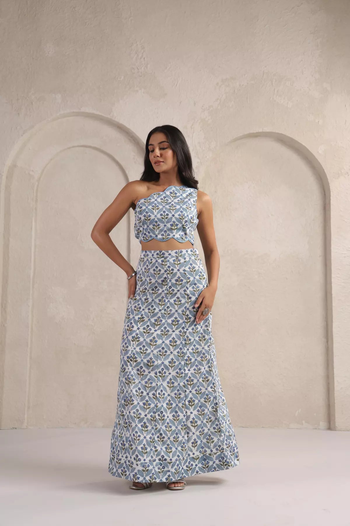 Blue Blossom Skirt Co-ord