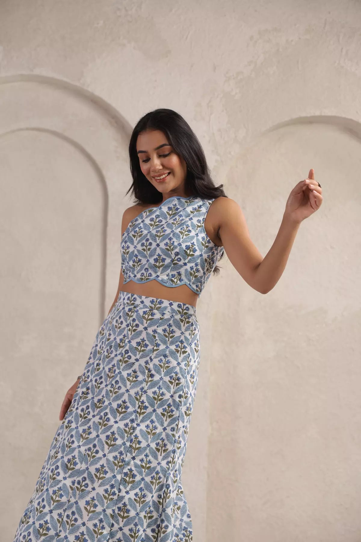Blue Blossom Skirt Co-ord