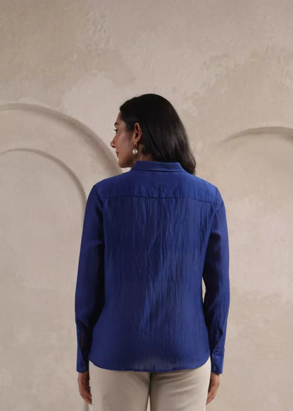 Electric Blue Threaded Shirt