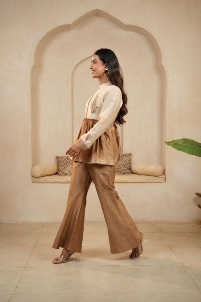 Earthy Peplum Chanderi Coord