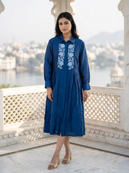 Indigo Vine Midi Dress