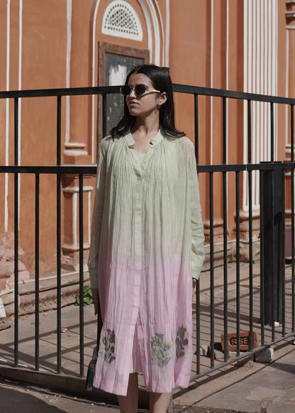 Blosma Chanderi Embroidered Dress