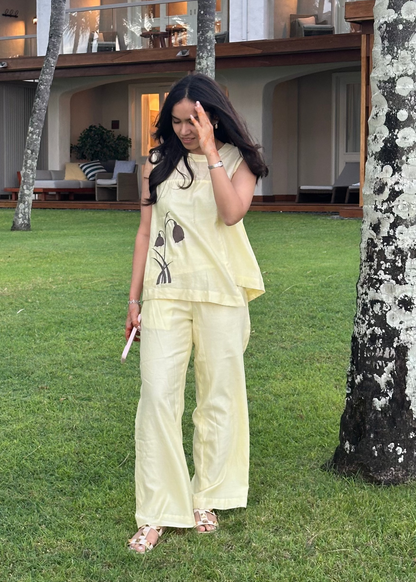 Butter Yellow Asymmetrical Co-ord