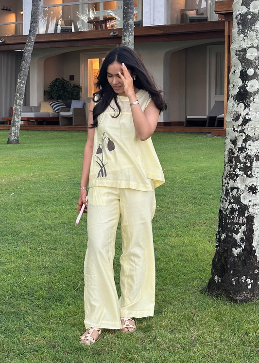 Butter Yellow Asymmetrical Co-ord