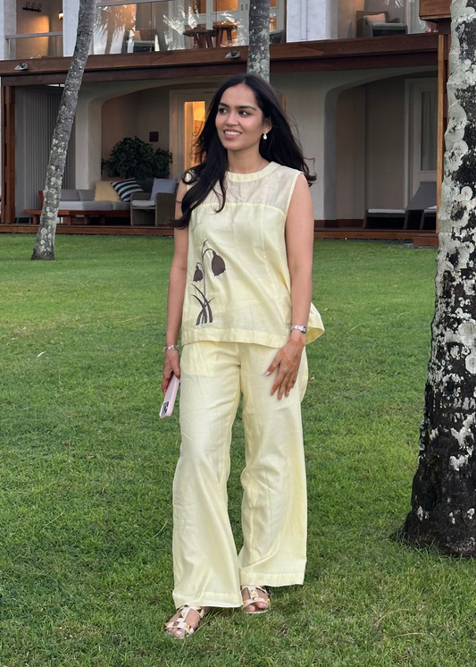 Butter Yellow Asymmetrical Co-ord