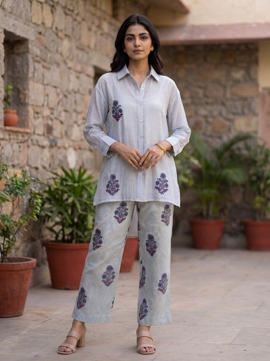 Slate Hand Block Printed Coord
