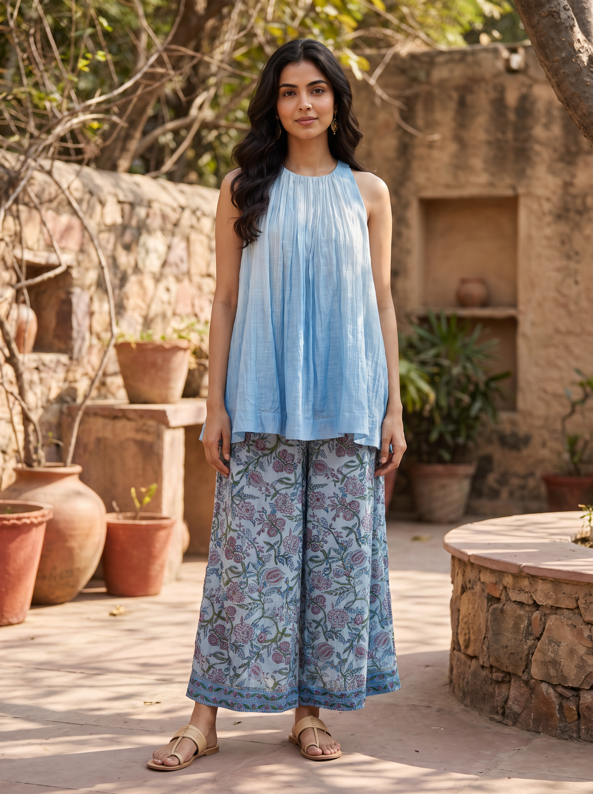 Cloud Hand Block-Printed Co-ord Set