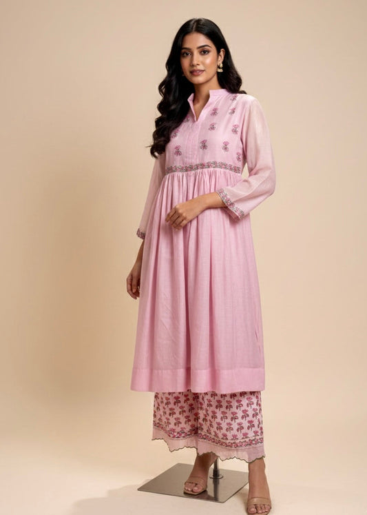 Pink Lotus Chanderi Co-ord