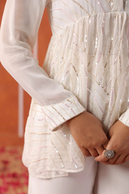 White Sequin Co-ord Set