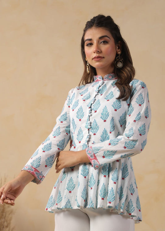Cacti Peplum Top