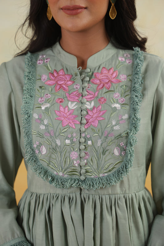 Sage Bloom Cotton Silk Co-ord