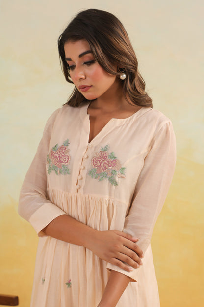 Peach Meadow Chanderi Dress