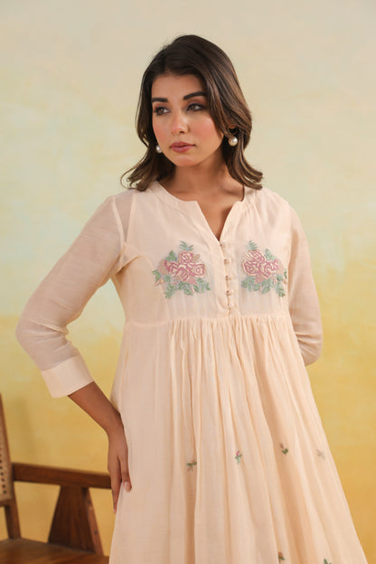 Peach Meadow Chanderi Dress