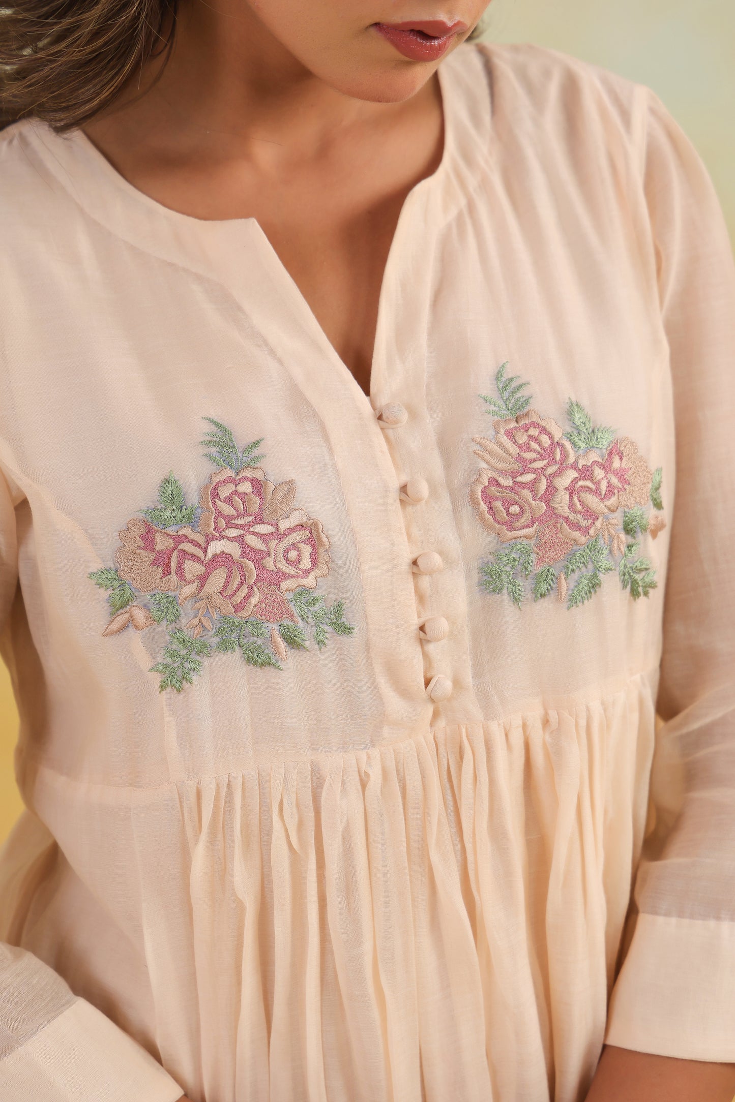 Peach Meadow Chanderi Dress