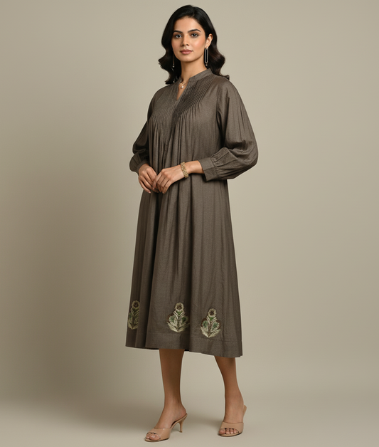 Terra Embroidered Chanderi Dress